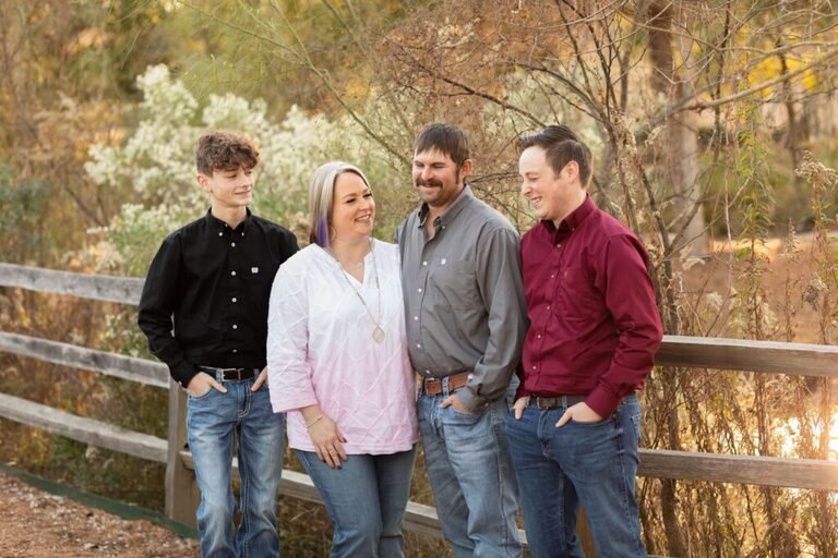 Conroe TX family of four in the fall. Kara Powell Photography