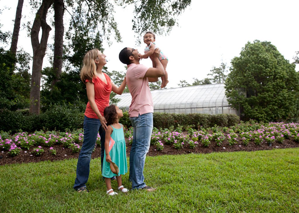 Family session at Mercer arboretum