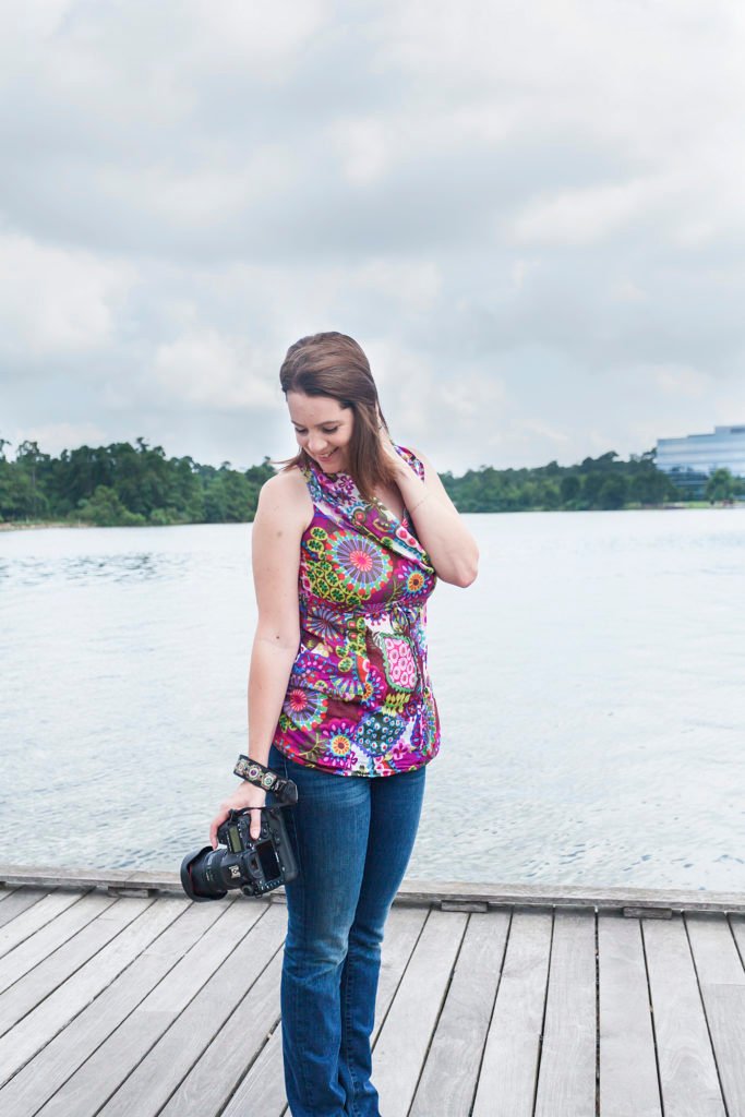 Photographer Kara Powell pictured in Hughes Landing in The Woodlands trying to be positive during uncertain times.