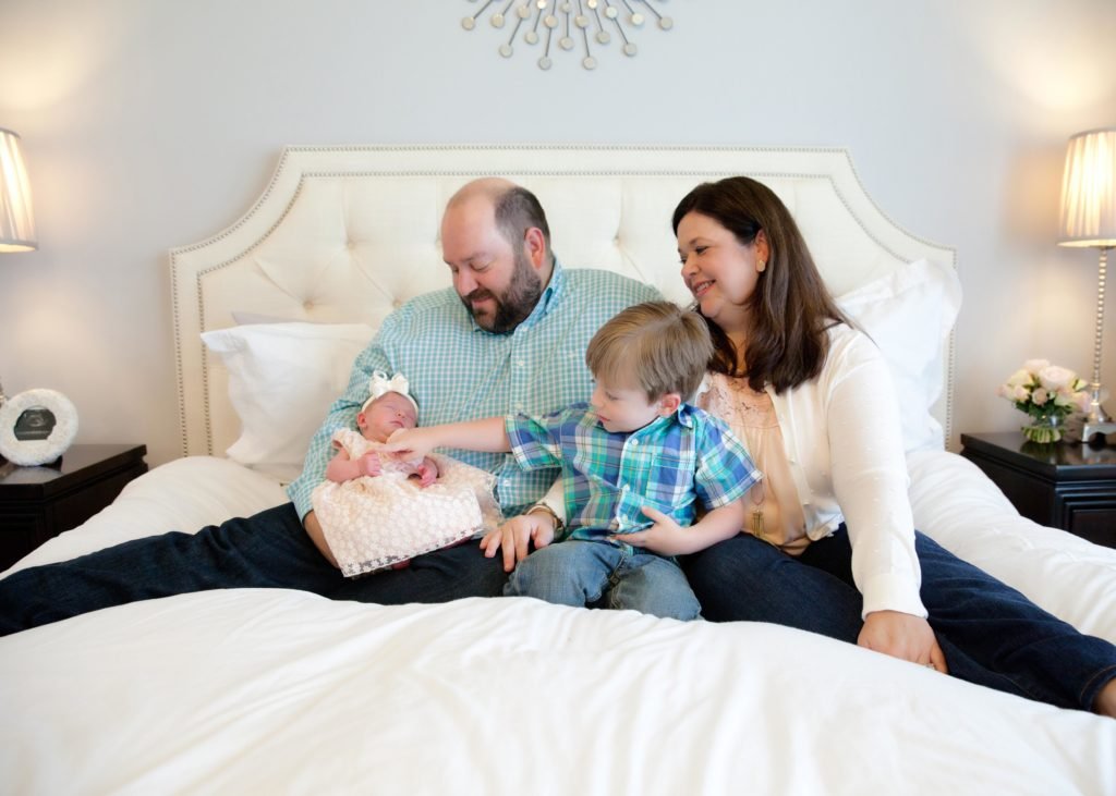 Woodlands TX in-home newborn session in bedroom