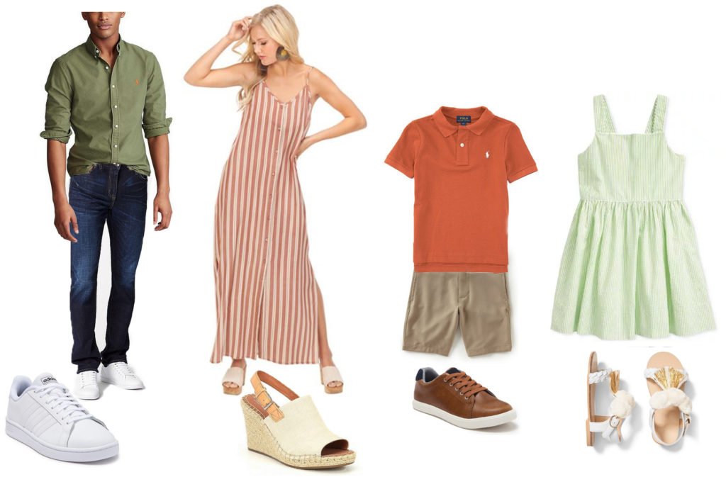 green and orange combination outfit