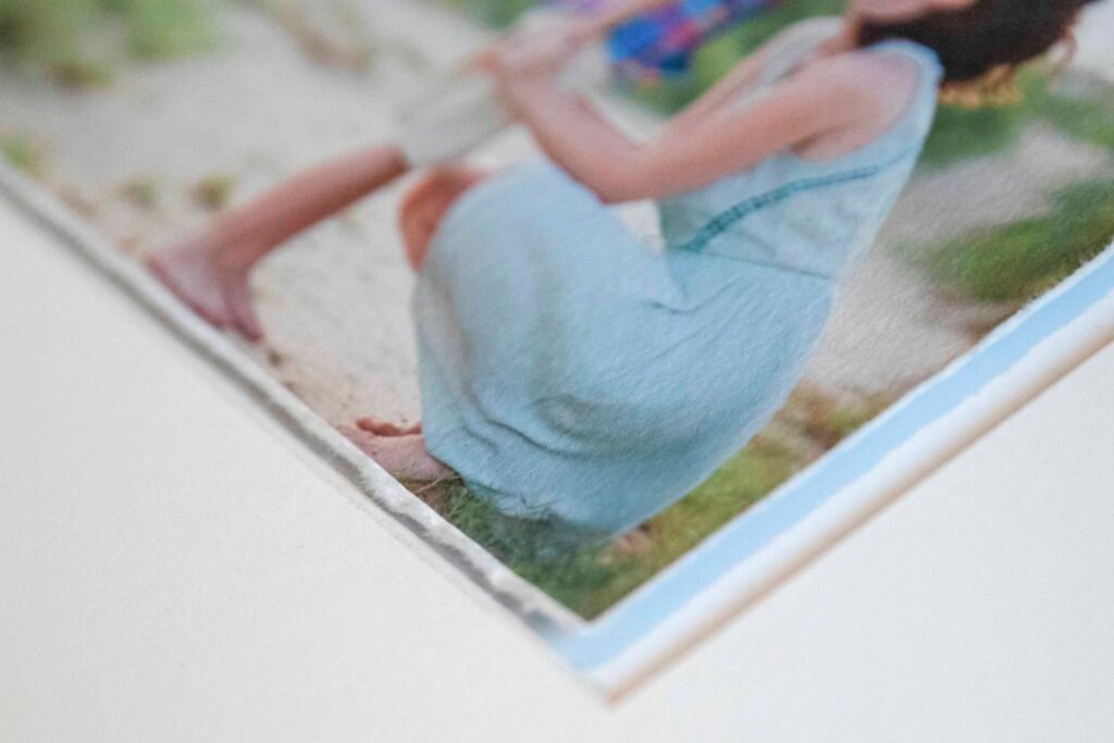 Close up photo of a deckled edge print