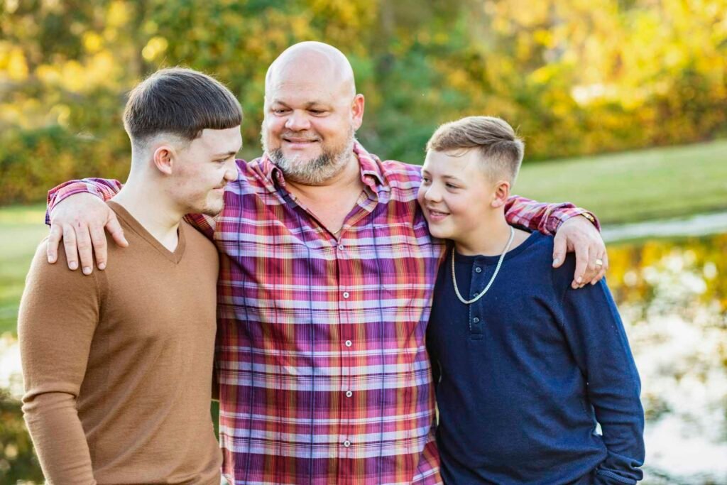 Dad and his two sons at townhall TX