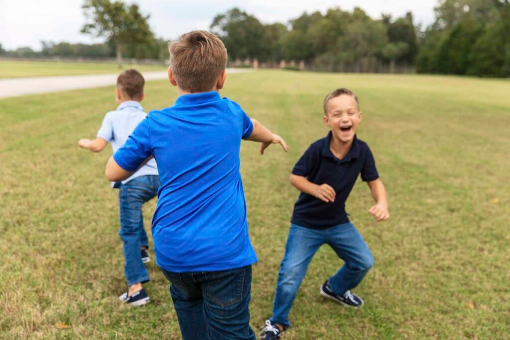 A fun crazy family photo session must include a game of tag