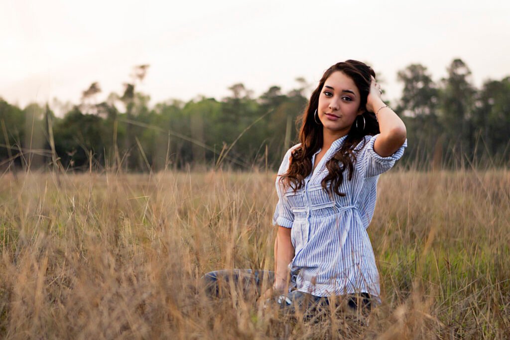 Senior in field in Old Town Spring TX