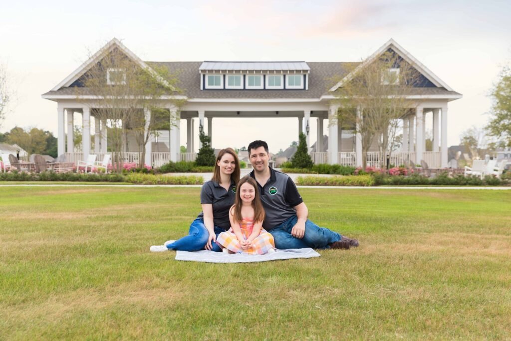 Two business owners with their daughter in Conroe TX
