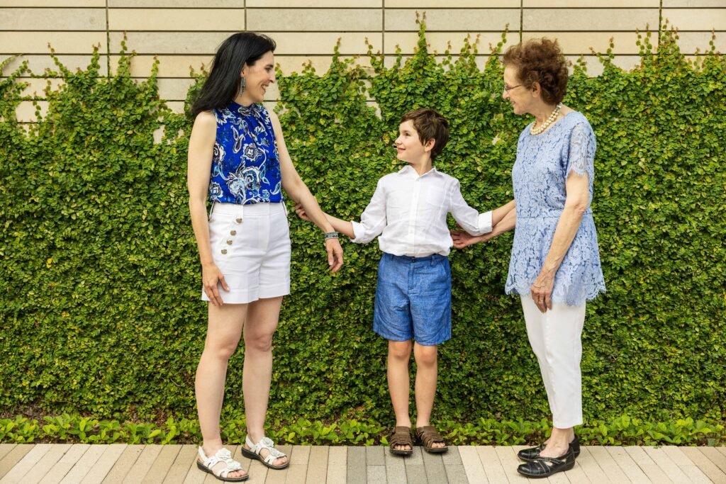 Grandmother, Mother and son in park in Spring TX
