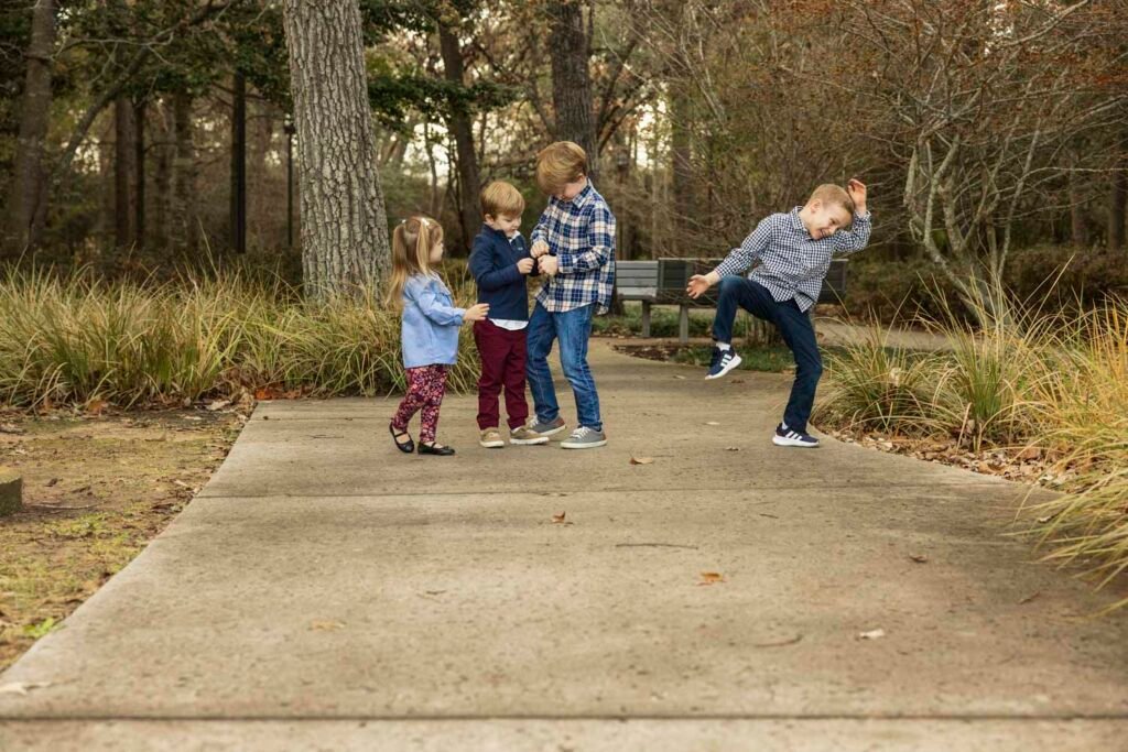 Cousins being silly together in Tomball TX