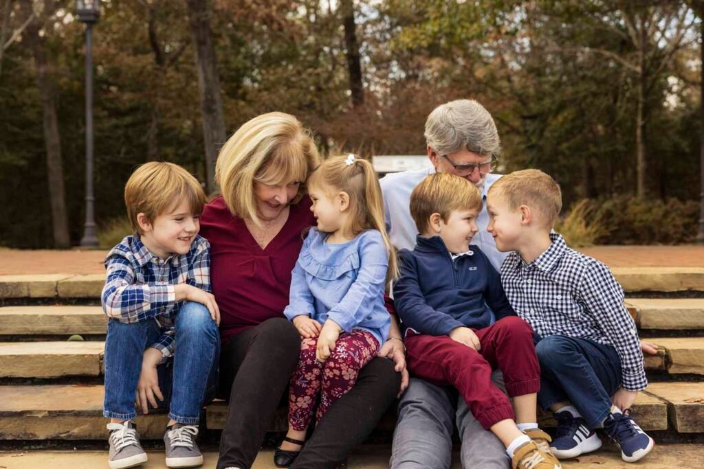 Grandparents with their grandkids in Tomball TX