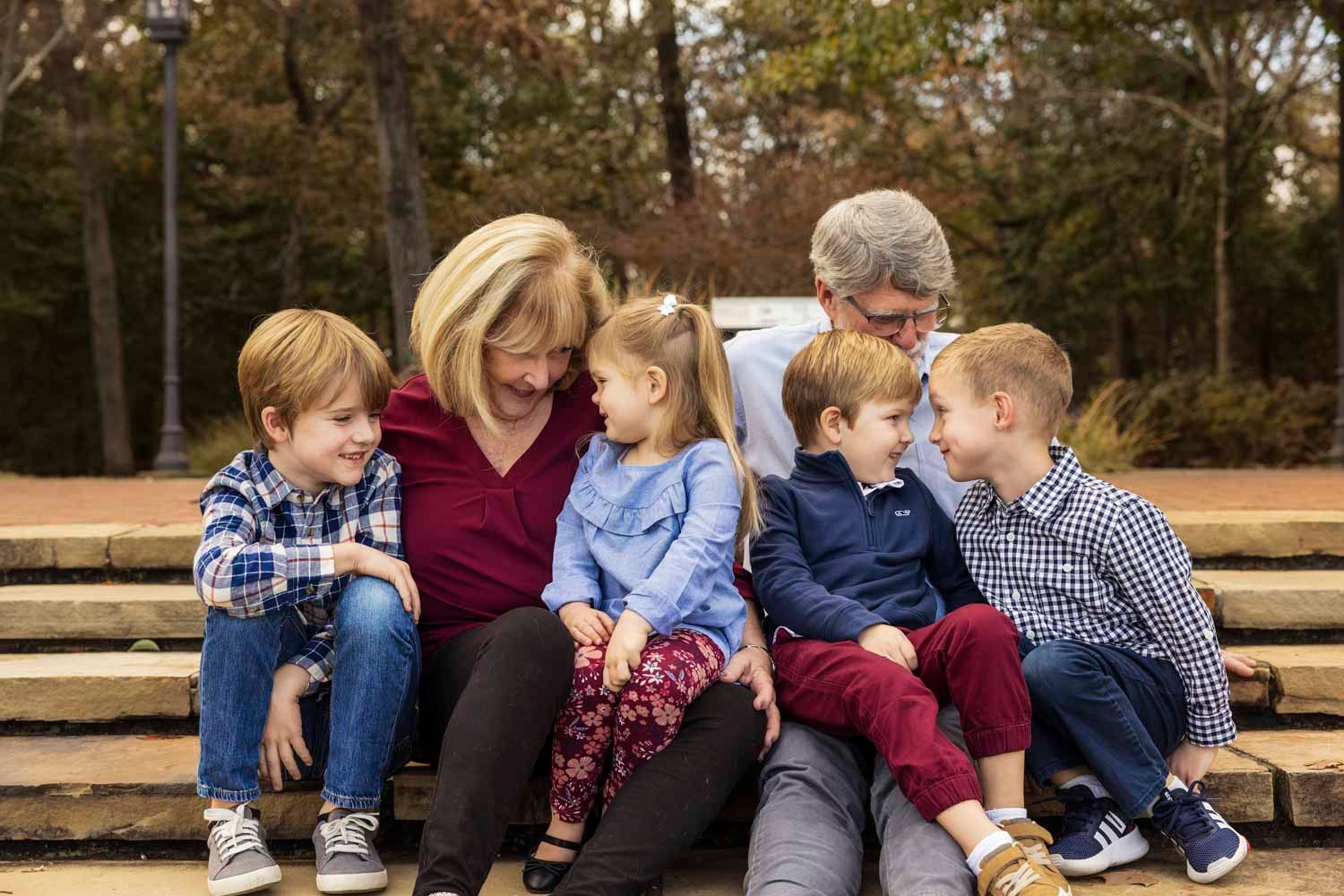 Grandparents with their grandkids in Tomball TX