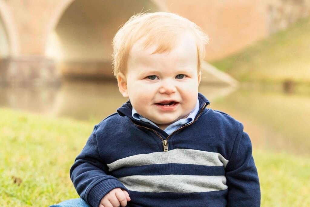 One year old winter portrait in the Woodlands TX