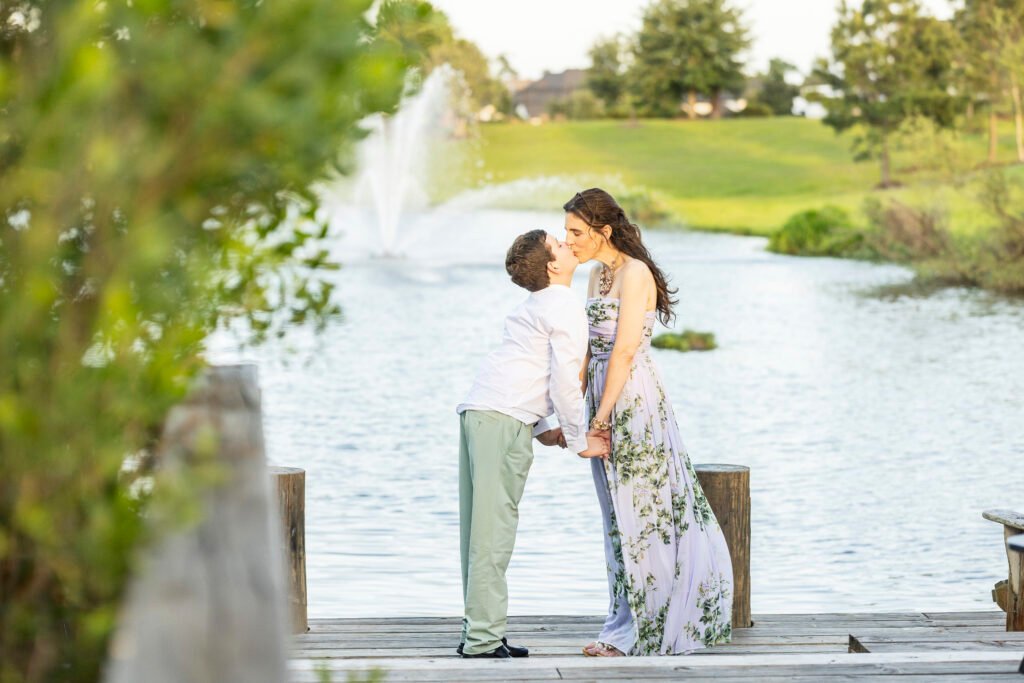 Mother and son in coordinating spring attire in Conroe TX. 