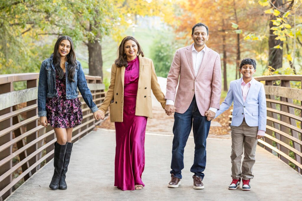Family at Eleanor Tinsley Park at sunset, Kara Powell Photography